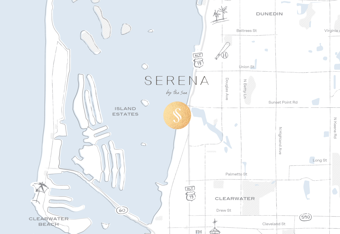 Location map Serena by the Sea